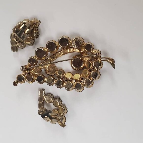 Vintage Continental Amber Topaz Brooch and Clip-on Set - Picture 10 of 10